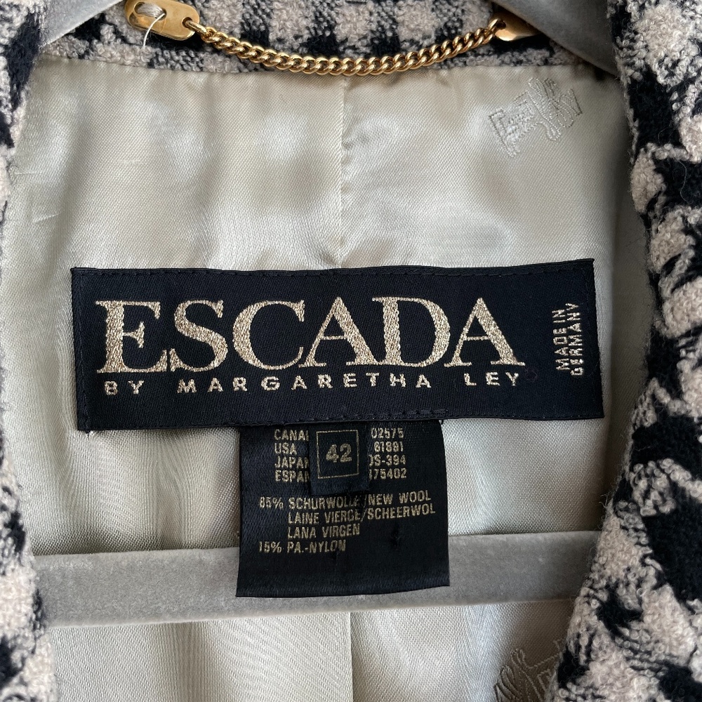 Escada houndstooth wool blazer jacket - Picture 10 of 13
